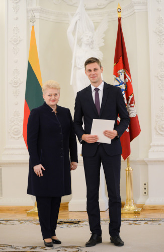 Dr. Donas Majus su Lietuvos Respublikos Prezidente. Roberto Dačkaus nuotr.