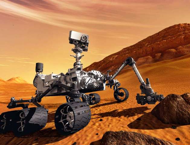 Marsaeigis „Curiosity“. Iliustracija NASA.