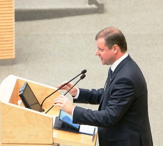 Vyriausybės programą pristato Premjeras Saulius Skvernelis. O. Posaškovos nuotr.