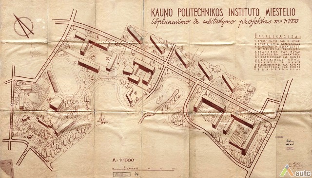 Tuometinio KPI miestelio planas (1960). KAA nuotr. Tuometinio KPI miestelio planas (1960). KAA nuotr.