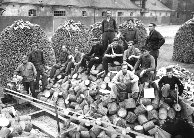 Malkų ruošimas žiemai. Eichštetas Rebdorfas 1947 m. J. Gaidžio nuotr. LNM Malkų ruošimas žiemai. Eichštetas Rebdorfas 1947 m. J. Gaidžio nuotr. LNM