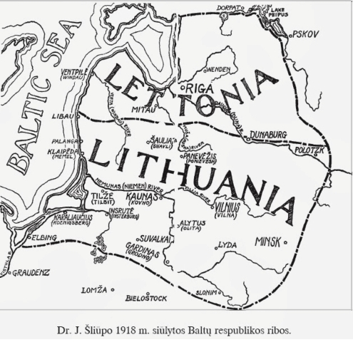 67 V. Šliūpo 1918 m. siūlytos Baltu respublikos ribos 67 V. Šliūpo 1918 m. siūlytos Baltu respublikos ribos