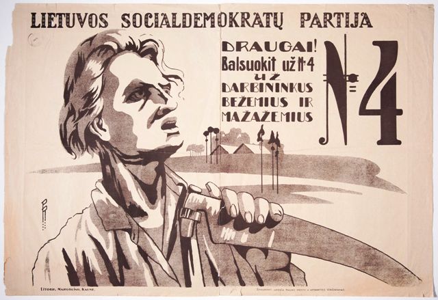 85 Pertijos prieš 100 metų Rinkiminis už socdemus plakatas 85 Pertijos prieš 100 metų Rinkiminis už socdemus plakatas