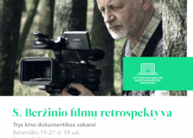 Įrašo "Trys vakarai, skirti istorijai per dokumentinių filmų režisieriaus S. Beržinio kūrybą pažinti" reprezentacinis paveikslėlis Įrašo "Trys vakarai, skirti istorijai per dokumentinių filmų režisieriaus S. Beržinio kūrybą pažinti" reprezentacinis paveikslėlis