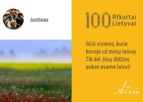 Įrašo "Švęskime Kovo 11-ąją ištardami Šimtmečio Ačiū Laisvės kovotojams" reprezentacinis paveikslėlis Įrašo "Švęskime Kovo 11-ąją ištardami Šimtmečio Ačiū Laisvės kovotojams" reprezentacinis paveikslėlis