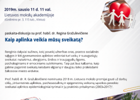 Įrašo "Paskaita-diskusija „Kaip aplinka veikia mūsų sveikatą?“" reprezentacinis paveikslėlis Įrašo "Paskaita-diskusija „Kaip aplinka veikia mūsų sveikatą?“" reprezentacinis paveikslėlis