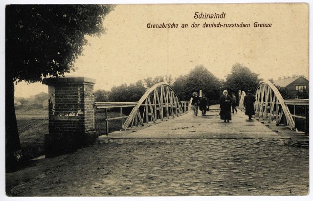 Širvintos tiltas jungiantis Širvintos miestą ir Vladislavovą. XX a. pradžia. Atvirukas. LeidėjasReinicke Rubin Magdeburgas