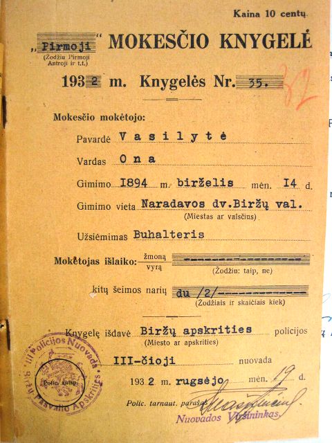 original 523226 mokesciuknygele 1932m